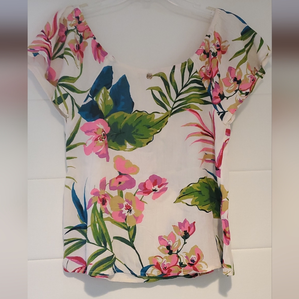 🌤Billabong Tropical Floral Top, Sz. Small - Picture 2 of 5